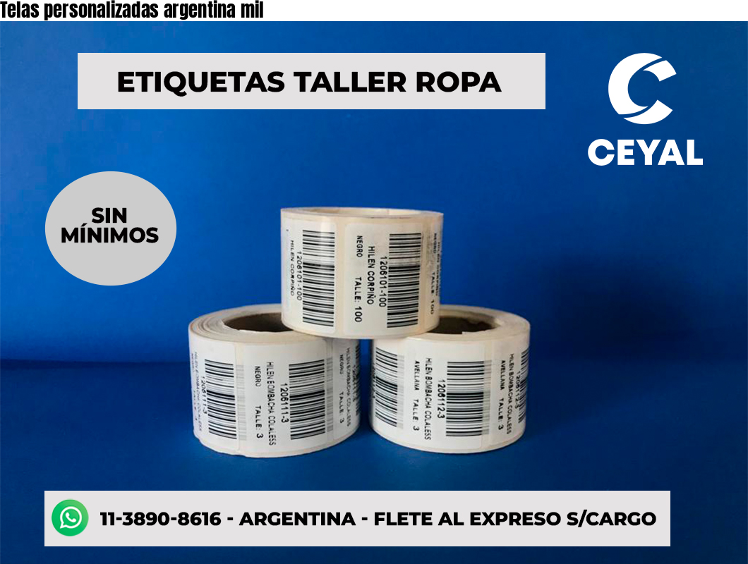 Telas personalizadas argentina mil