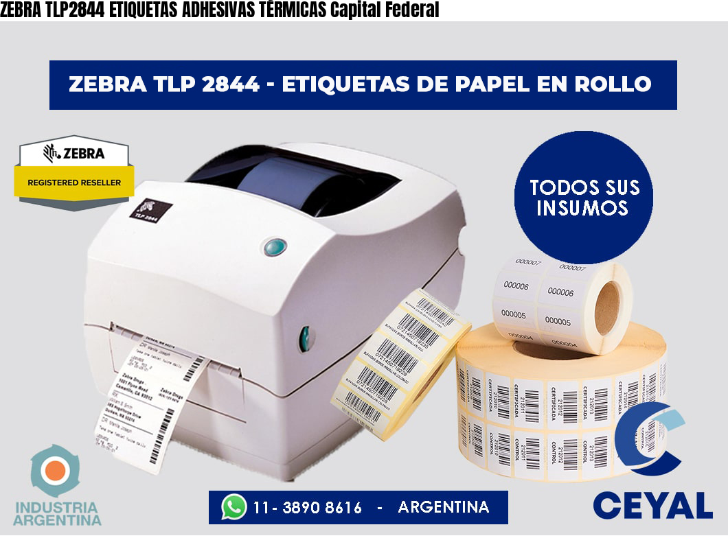 ZEBRA TLP2844 ETIQUETAS ADHESIVAS TÉRMICAS Capital Federal