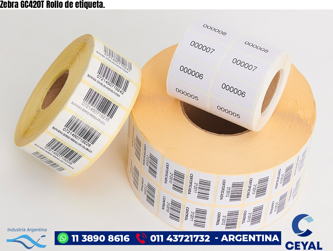 Zebra GC420T Rollo de etiqueta.