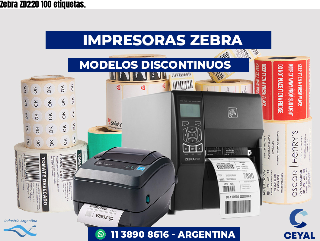 Zebra ZD220 100 etiquetas.