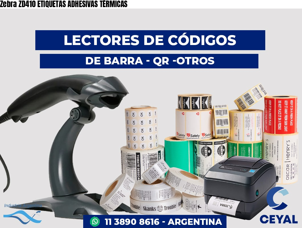 Zebra ZD410 ETIQUETAS ADHESIVAS TÉRMICAS