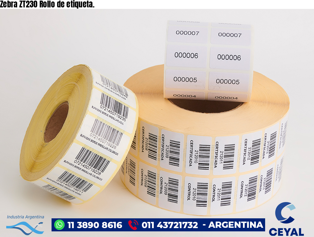Zebra ZT230 Rollo de etiqueta.