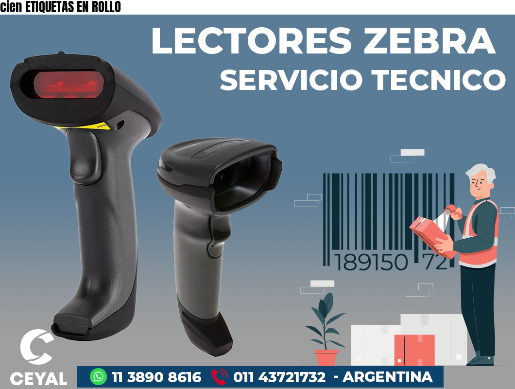 cien ETIQUETAS EN ROLLO
