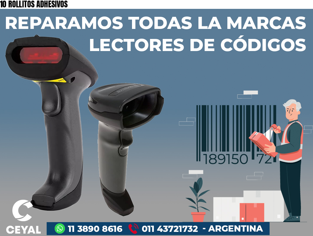 10 ROLLITOS ADHESIVOS