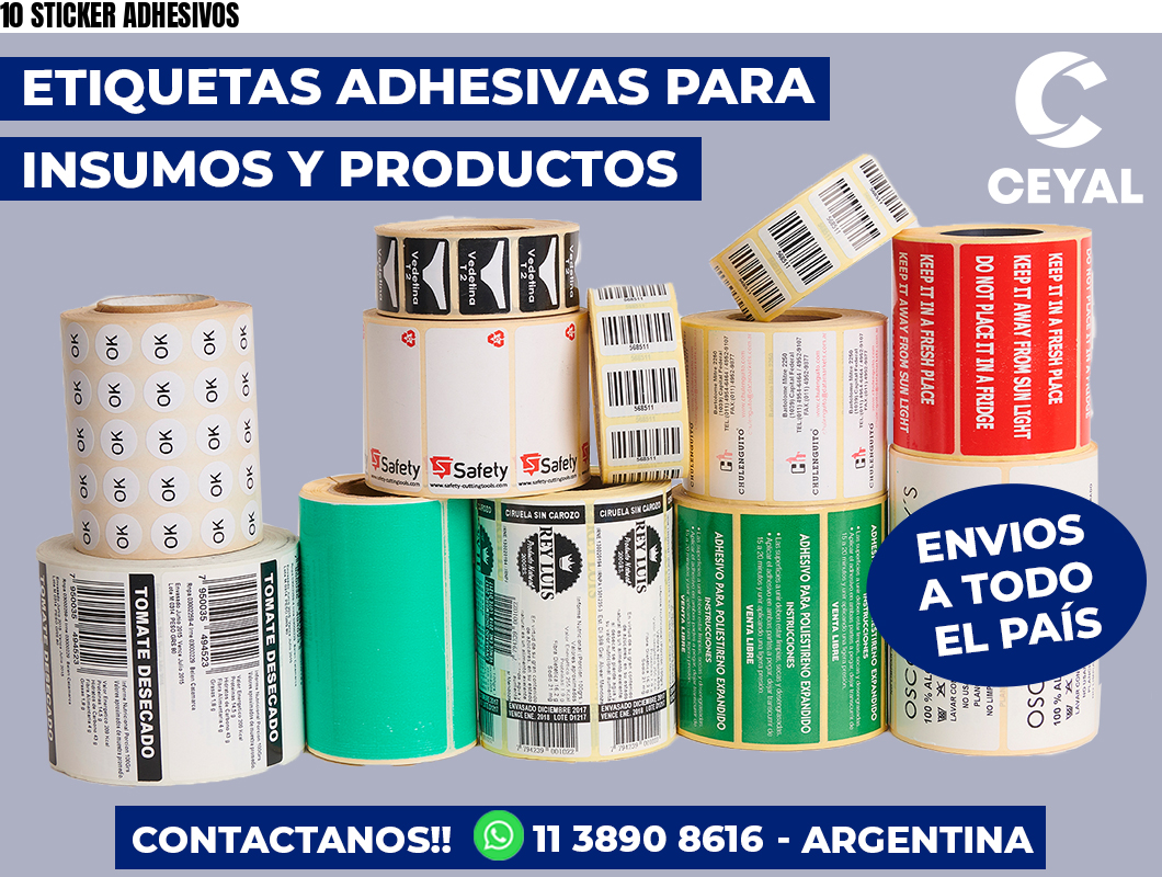 10 STICKER ADHESIVOS