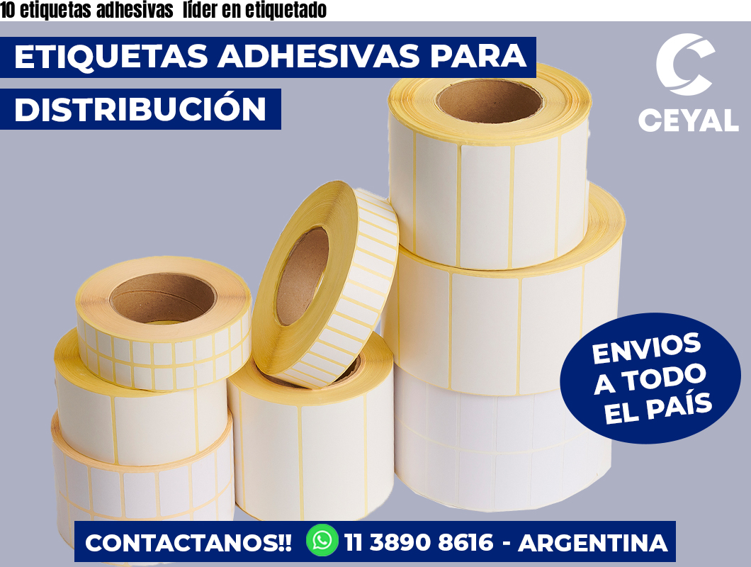 10 etiquetas adhesivas  líder en etiquetado