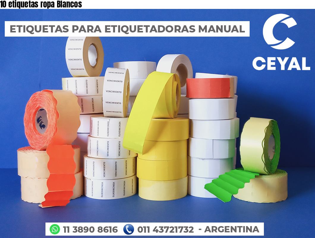 10 etiquetas ropa Blancos