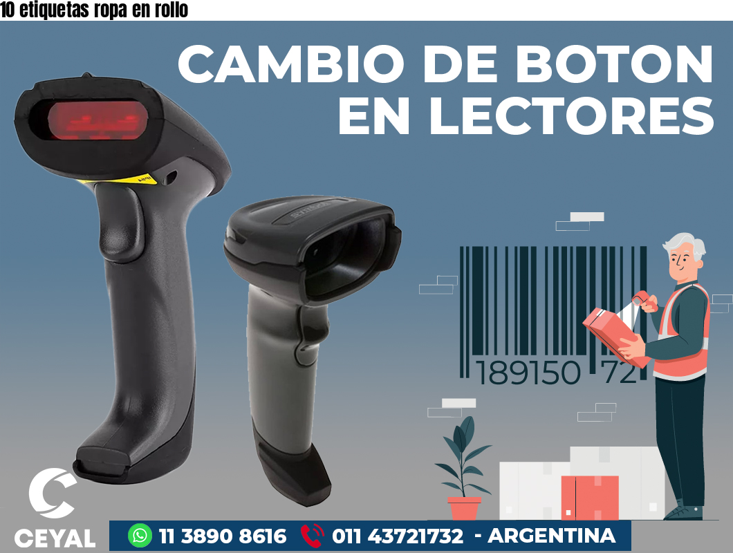 10 etiquetas ropa en rollo