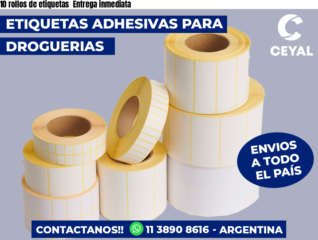 10 rollos de etiquetas  Entrega inmediata