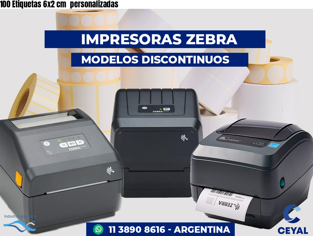 100 Etiquetas 6x2 cm  personalizadas