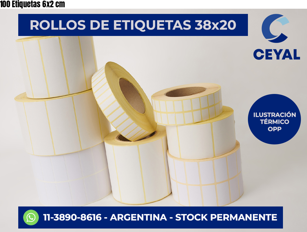 100 Etiquetas 6×2 cm