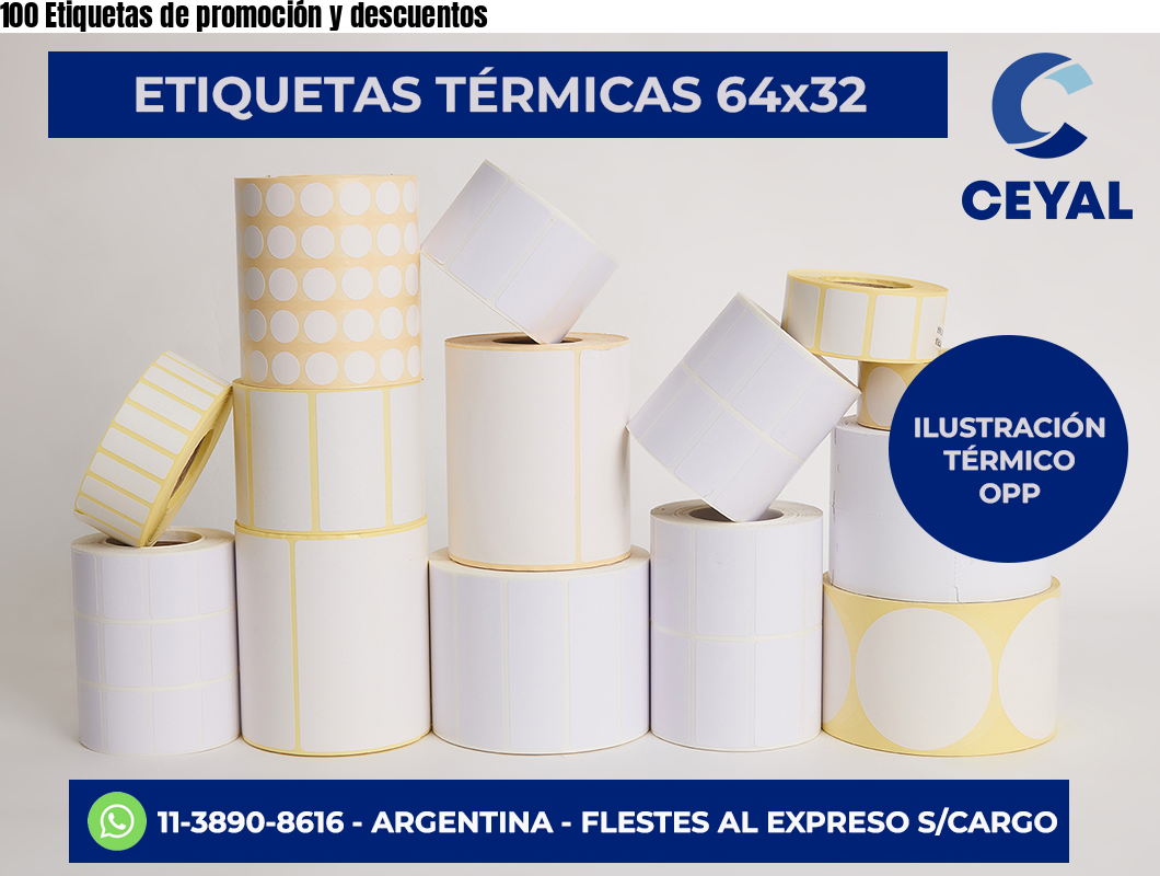 100 Etiquetas de promoción y descuentos