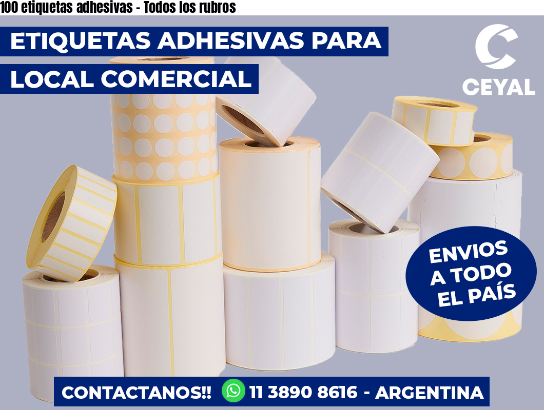 100 etiquetas adhesivas - Todos los rubros