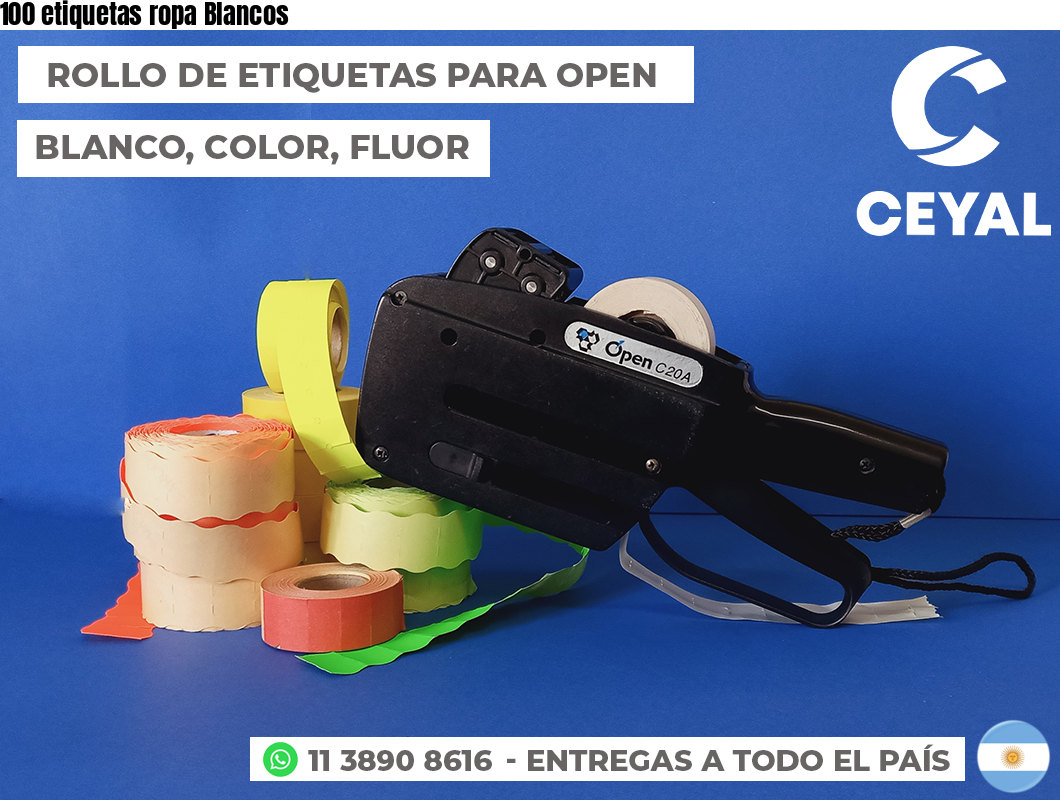 100 etiquetas ropa Blancos