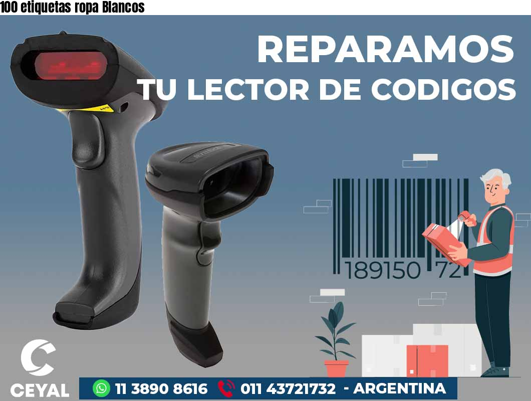 100 etiquetas ropa Blancos