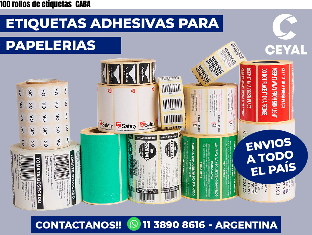 100 rollos de etiquetas  CABA