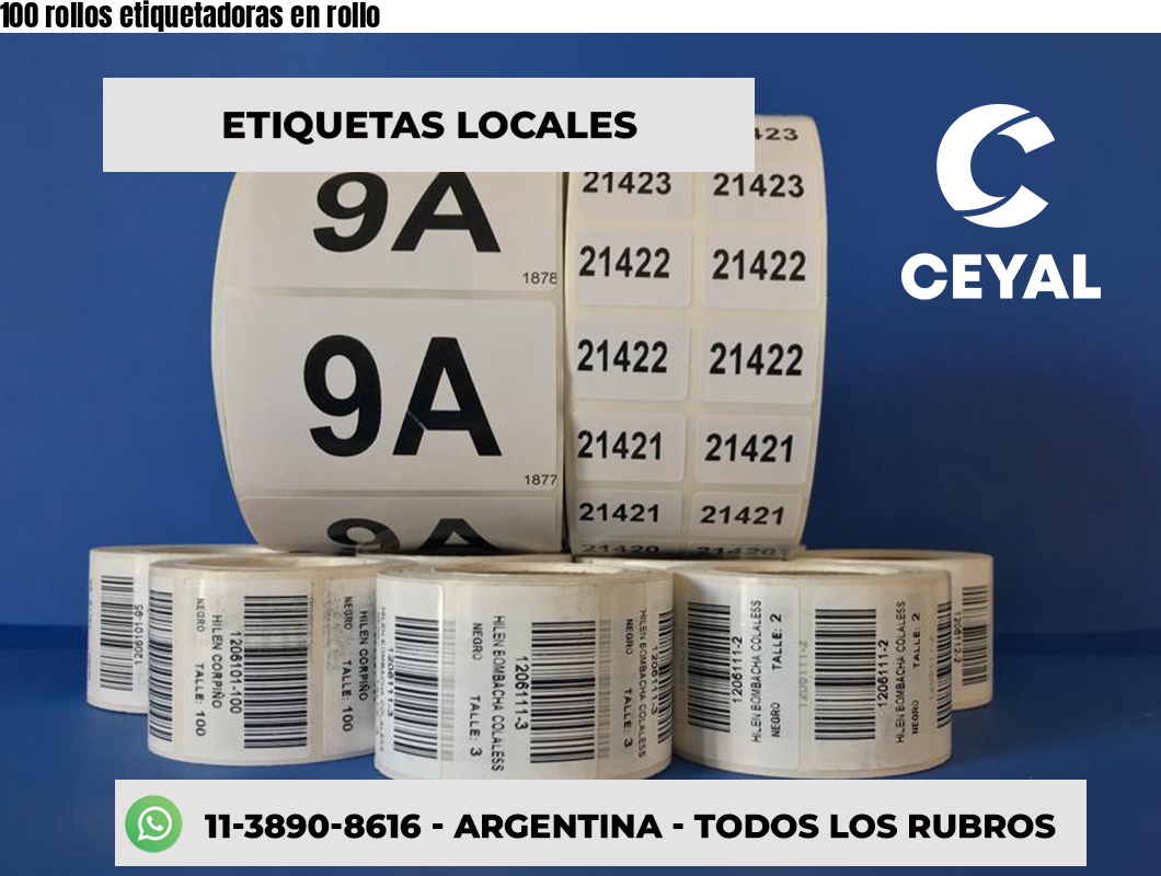100 rollos etiquetadoras en rollo