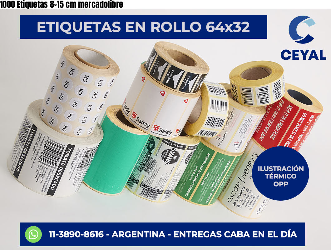 1000 Etiquetas 8×15 cm mercadolibre