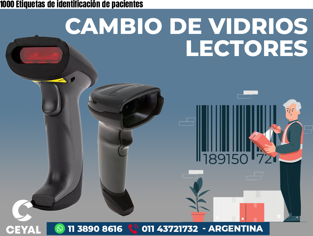 1000 Etiquetas de identificación de pacientes