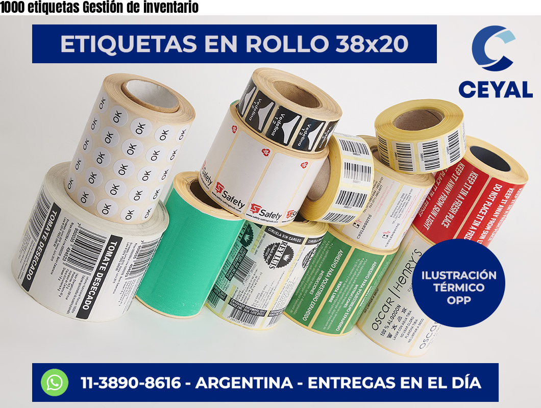 1000 etiquetas Gestión de inventario