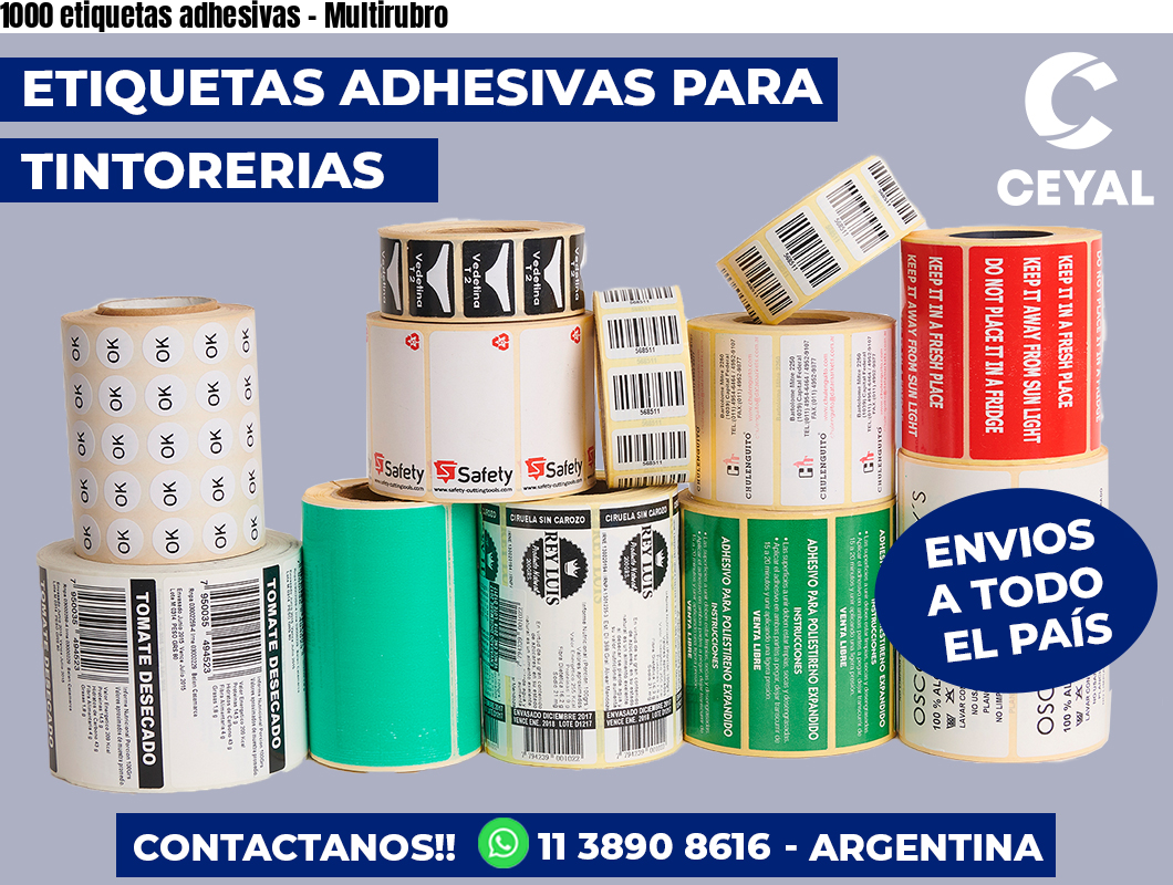 1000 etiquetas adhesivas – Multirubro