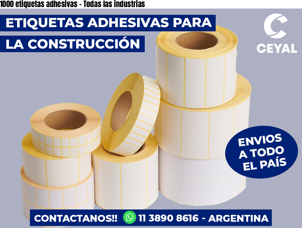 1000 etiquetas adhesivas - Todas las industrias