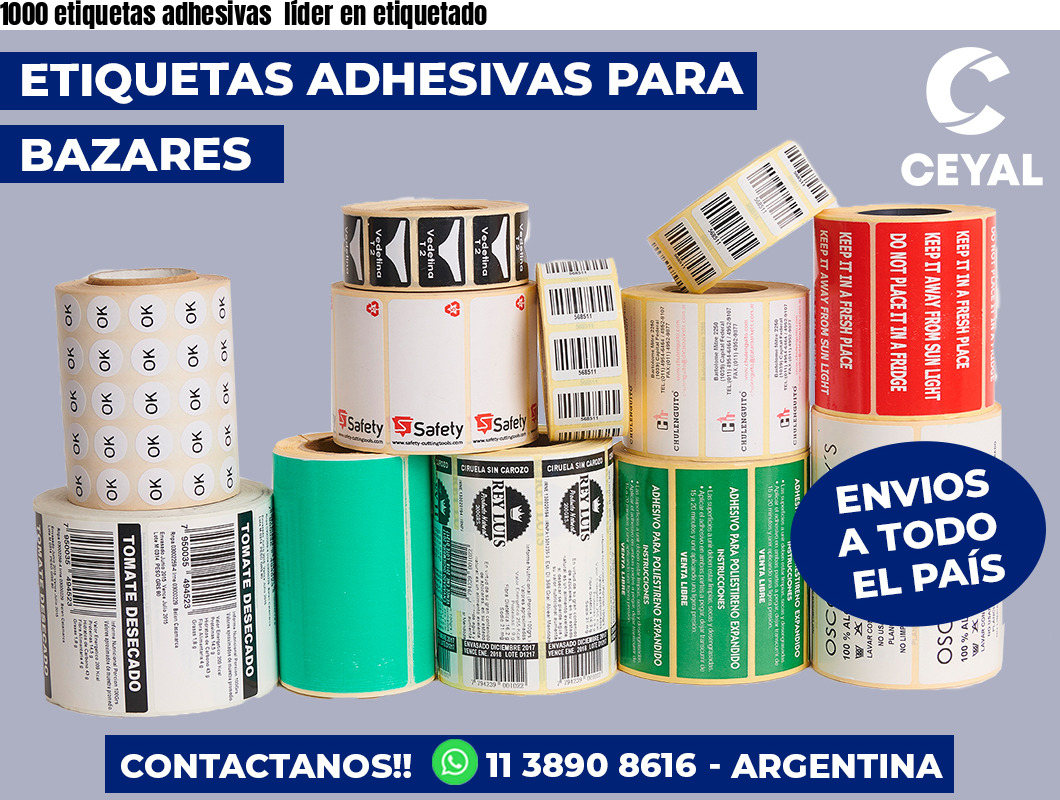 1000 etiquetas adhesivas  líder en etiquetado