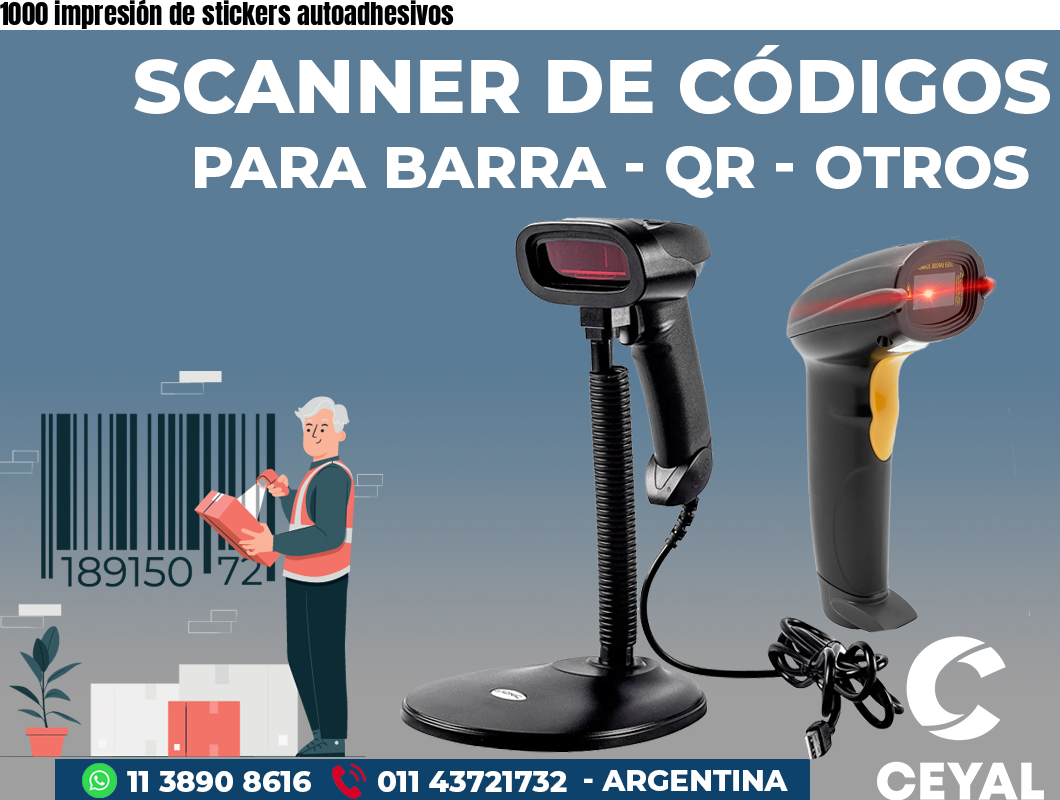 1000 impresión de stickers autoadhesivos
