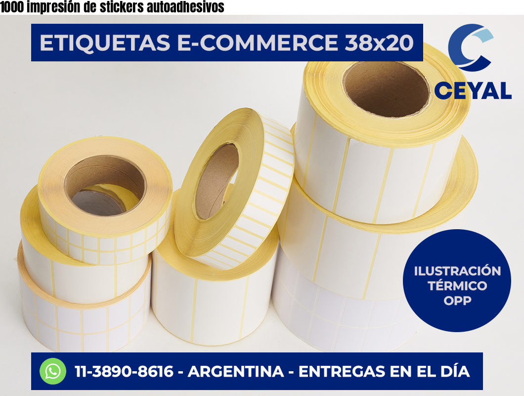 1000 impresión de stickers autoadhesivos