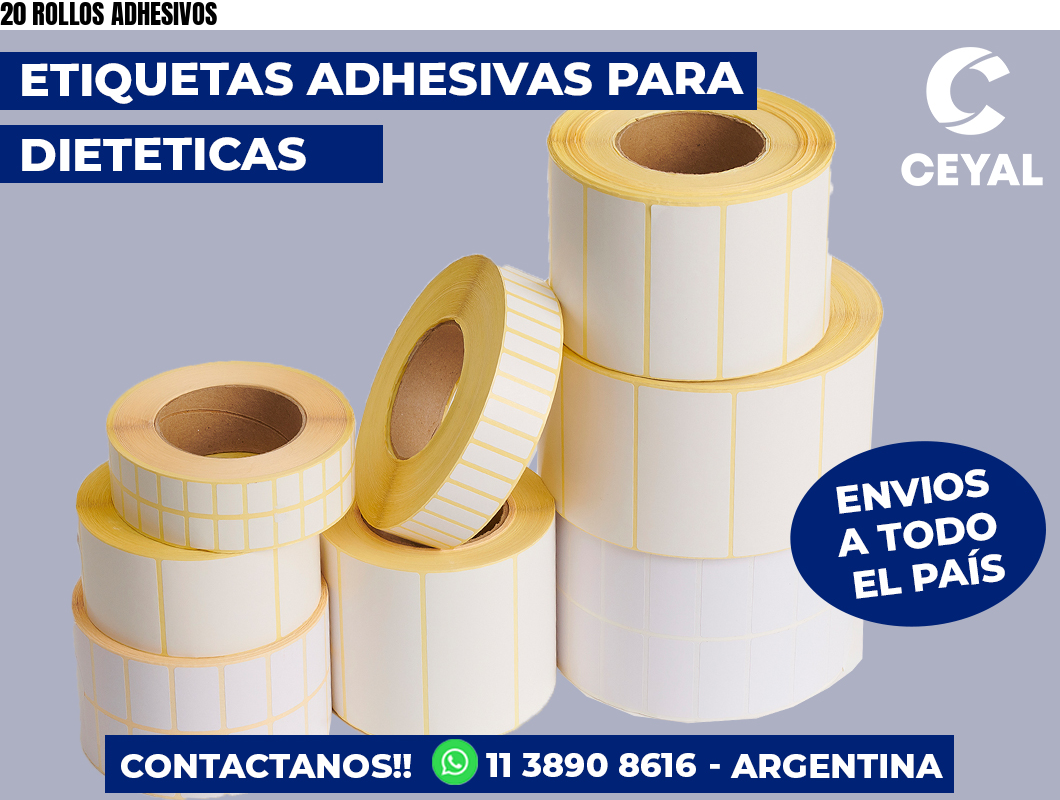 20 ROLLOS ADHESIVOS