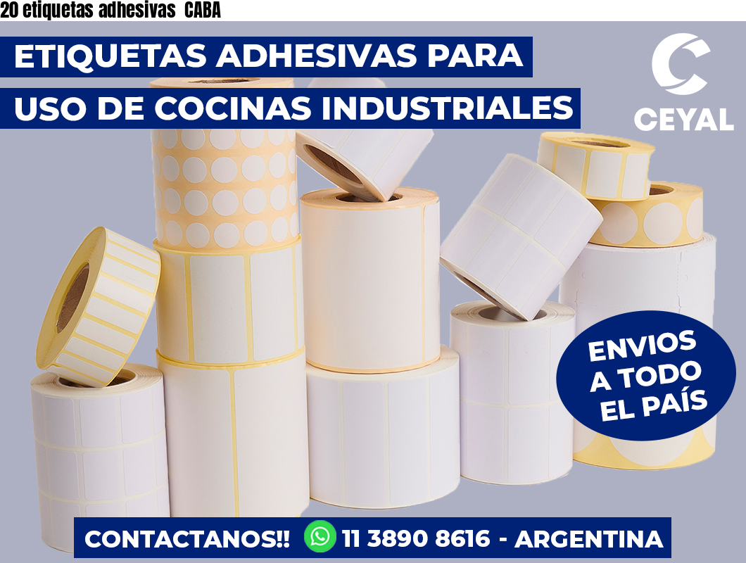 20 etiquetas adhesivas  CABA