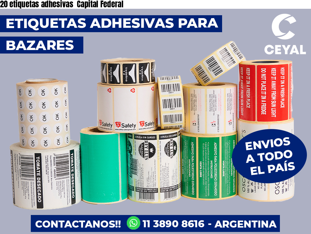 20 etiquetas adhesivas  Capital Federal