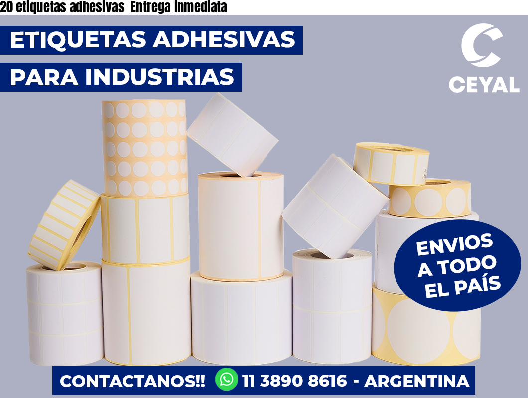 20 etiquetas adhesivas  Entrega inmediata