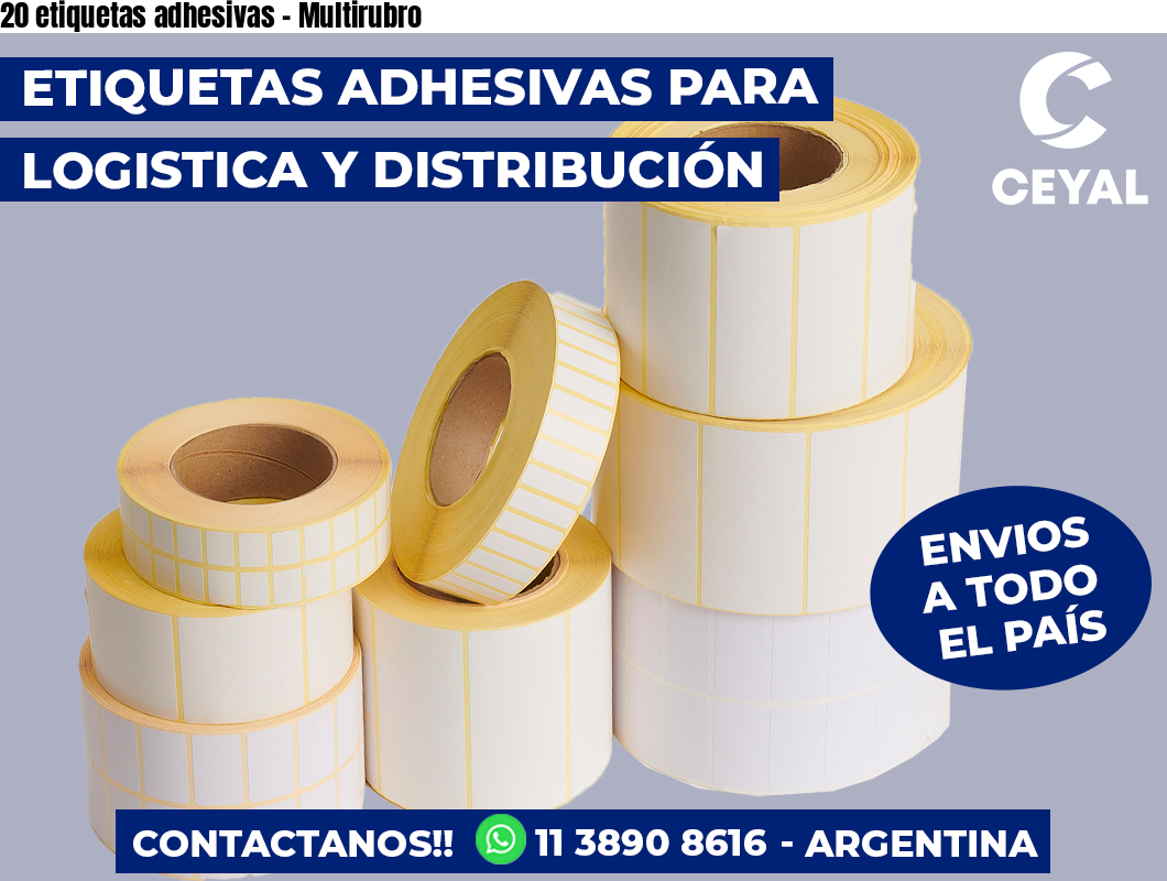20 etiquetas adhesivas - Multirubro
