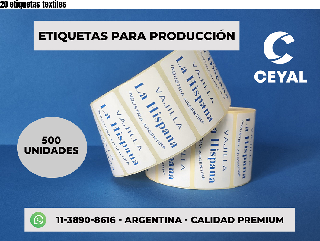 20 etiquetas textiles