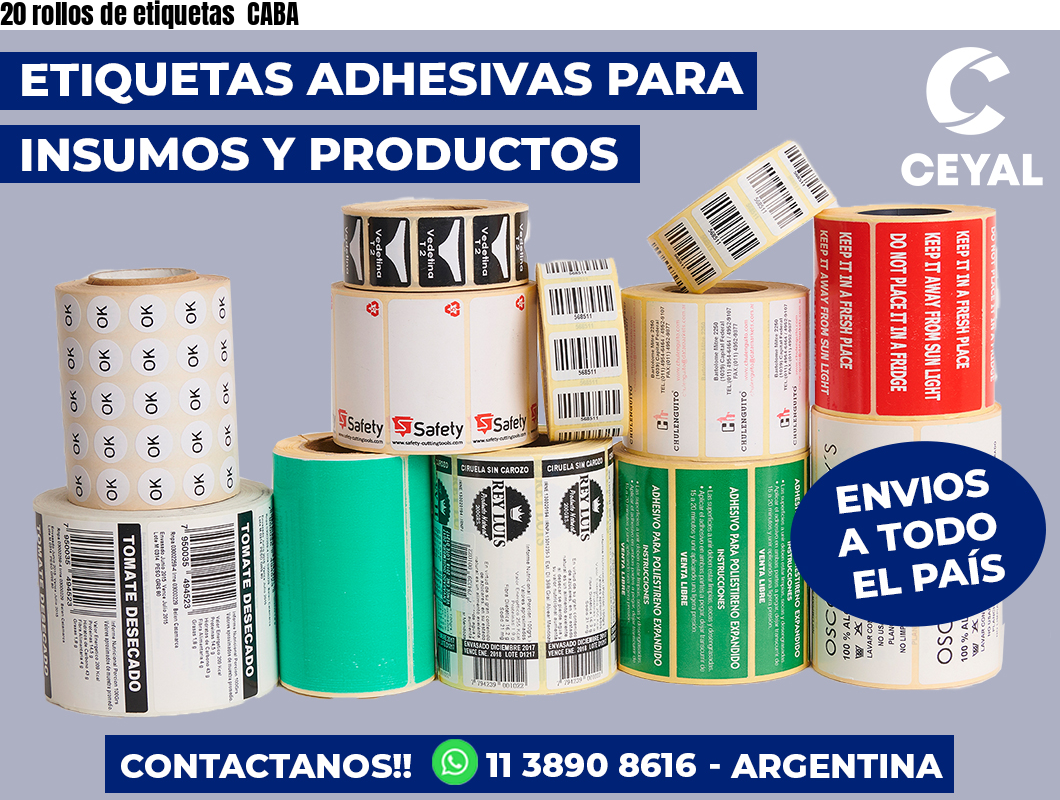 20 rollos de etiquetas  CABA