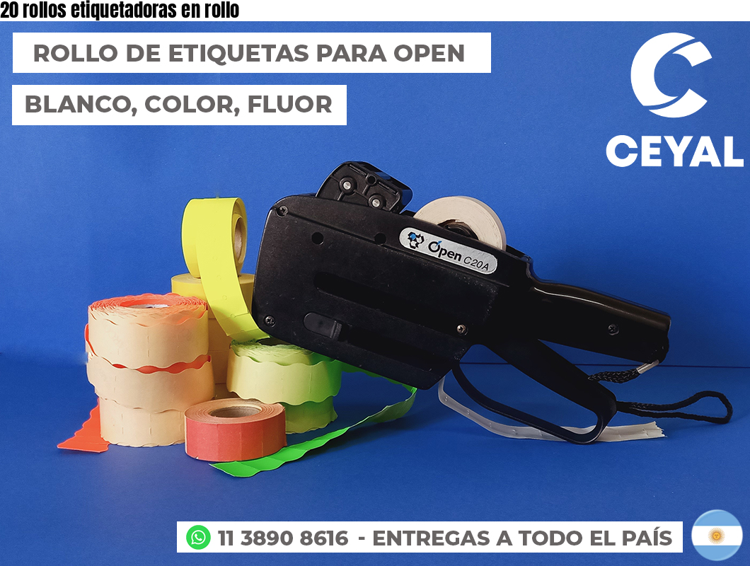 20 rollos etiquetadoras en rollo