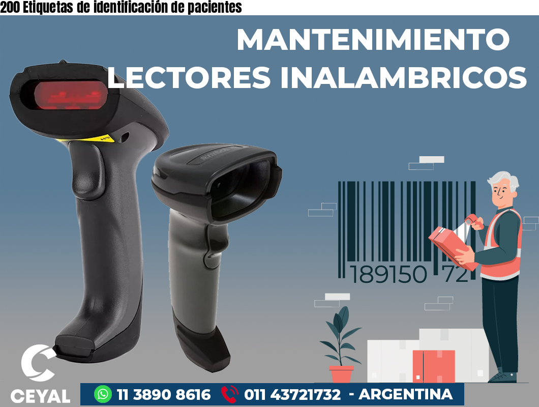 200 Etiquetas de identificación de pacientes