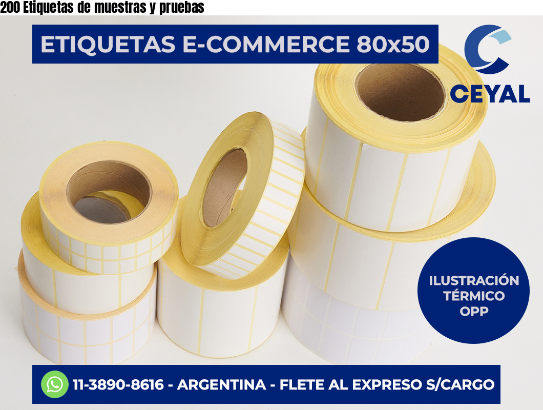 200 Etiquetas de muestras y pruebas
