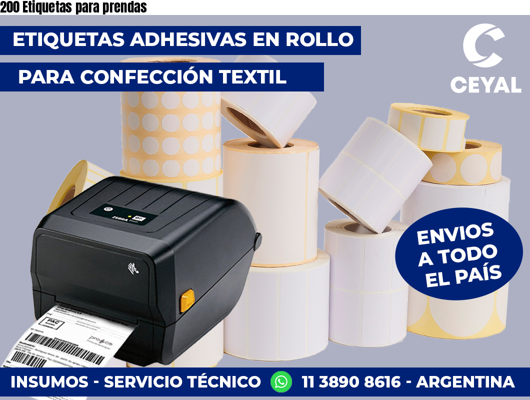 200 Etiquetas para prendas
