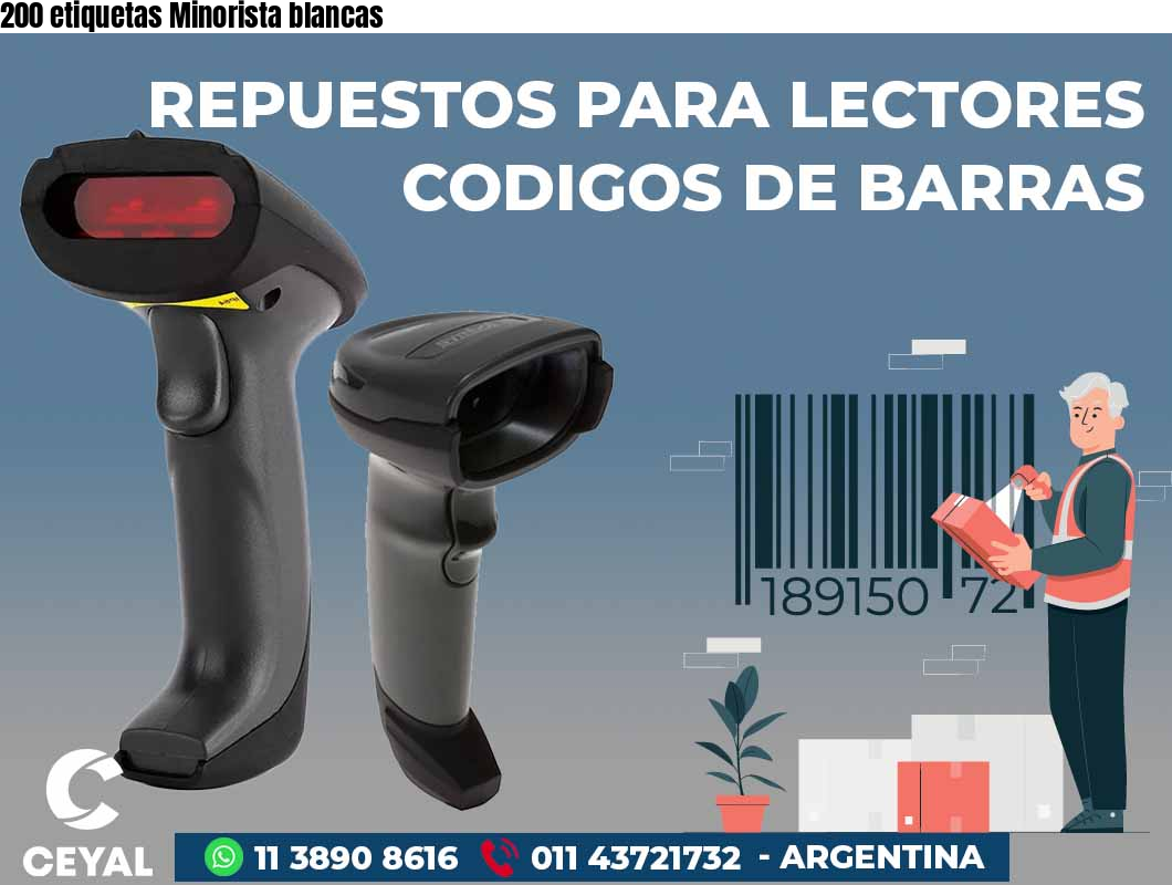 200 etiquetas Minorista blancas