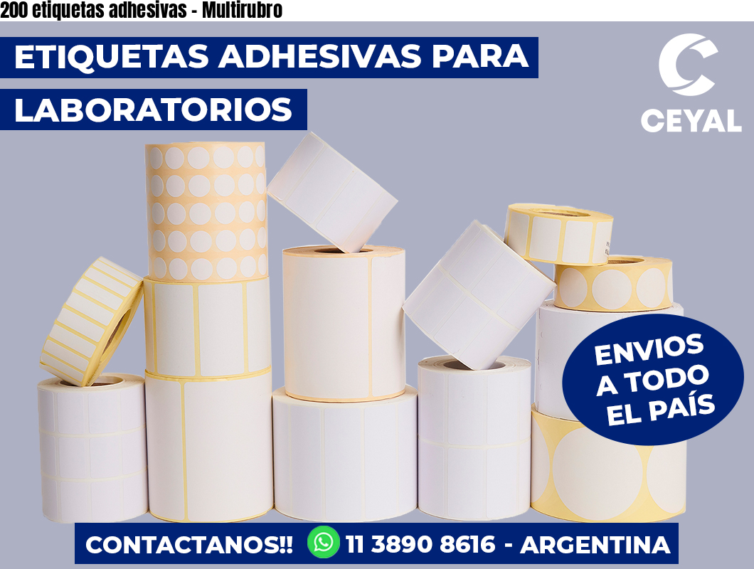 200 etiquetas adhesivas – Multirubro