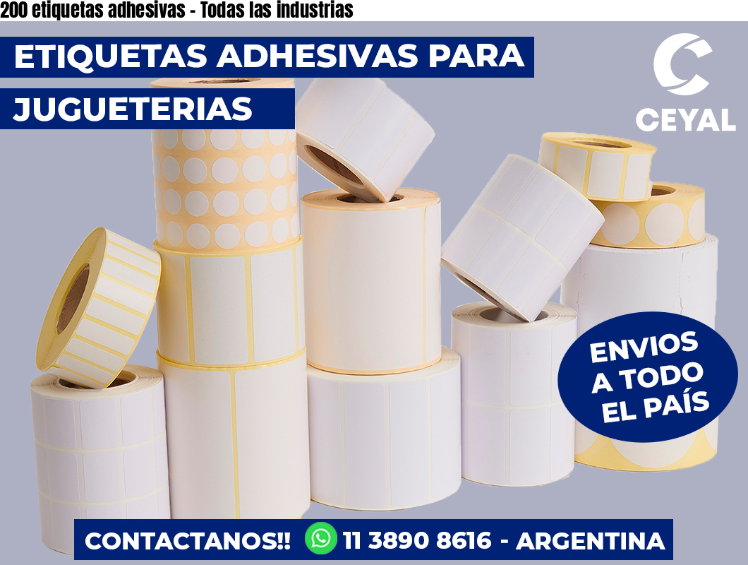 200 etiquetas adhesivas - Todas las industrias