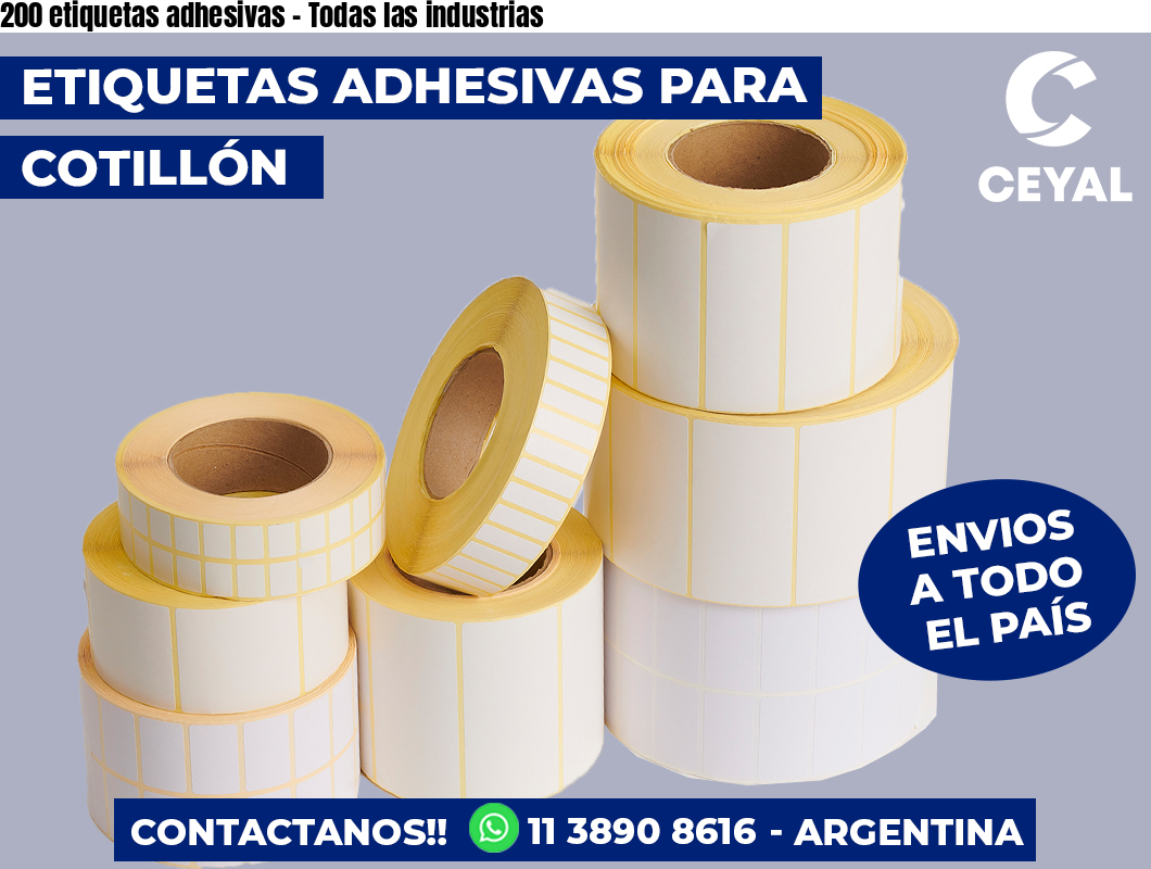 200 etiquetas adhesivas – Todas las industrias