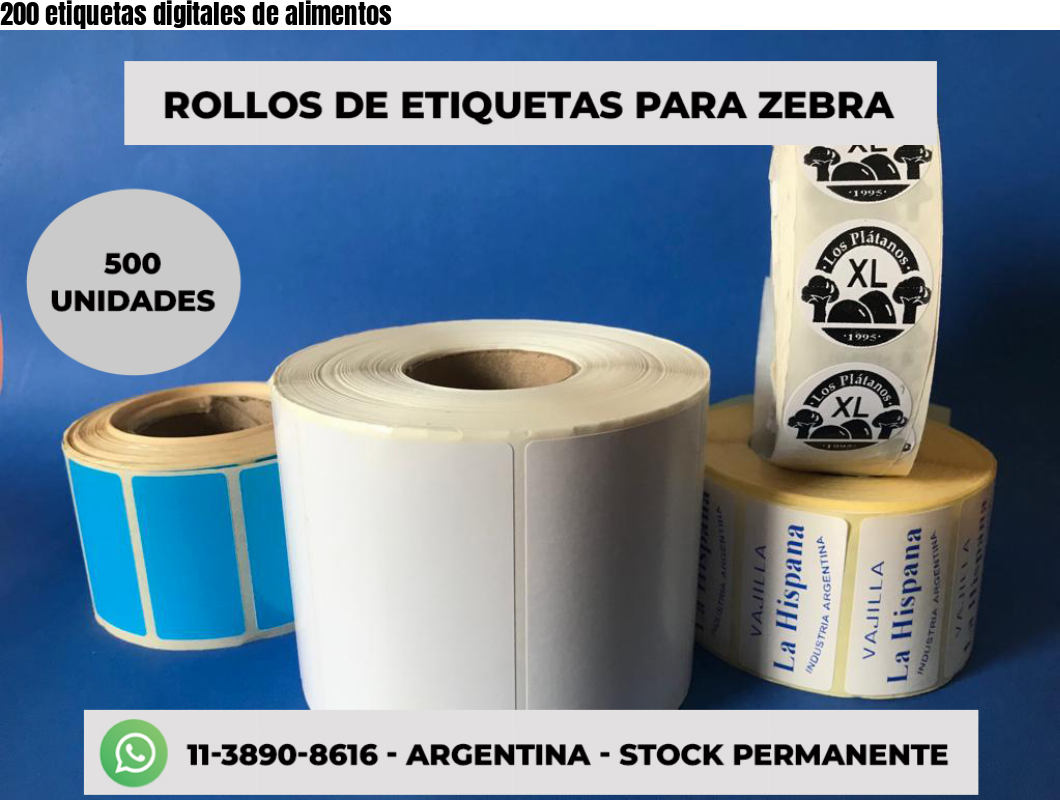 200 etiquetas digitales de alimentos