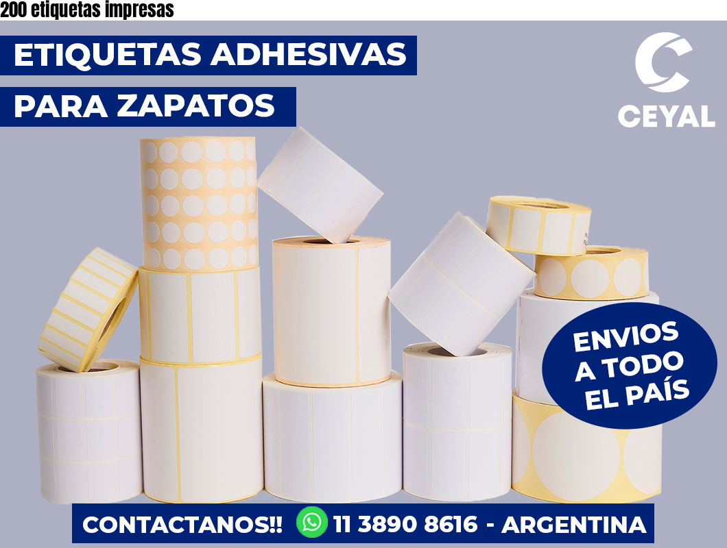 200 etiquetas impresas