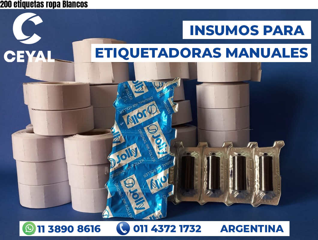200 etiquetas ropa Blancos