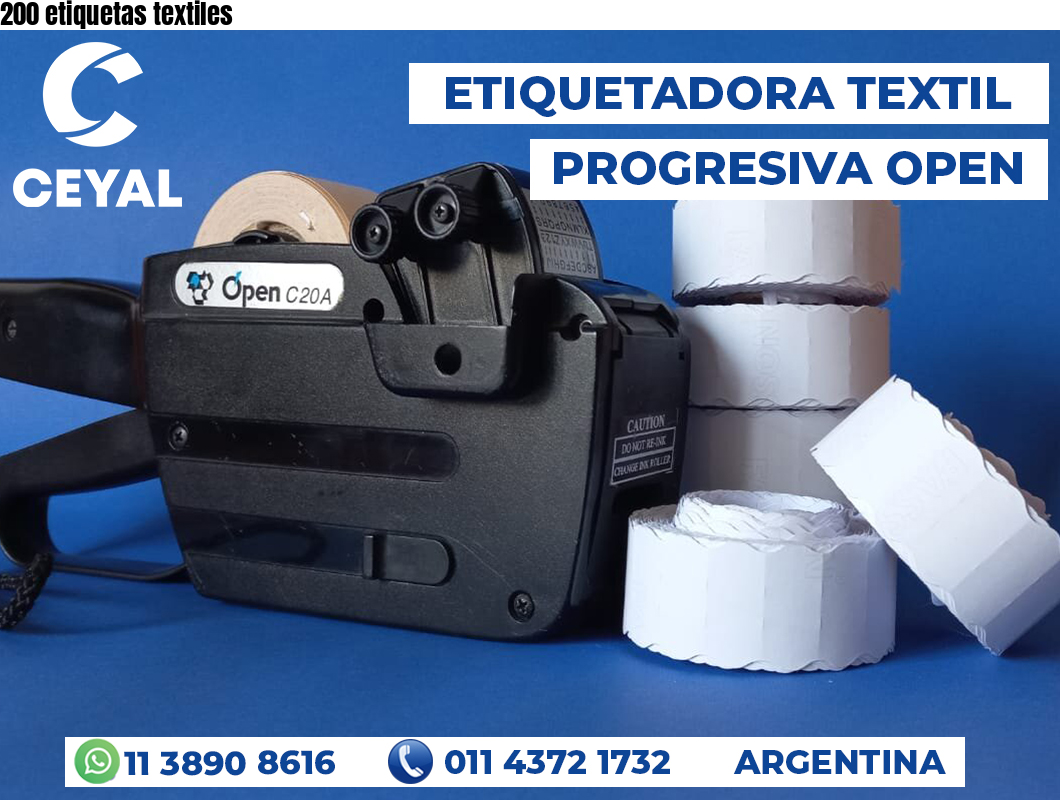 200 etiquetas textiles