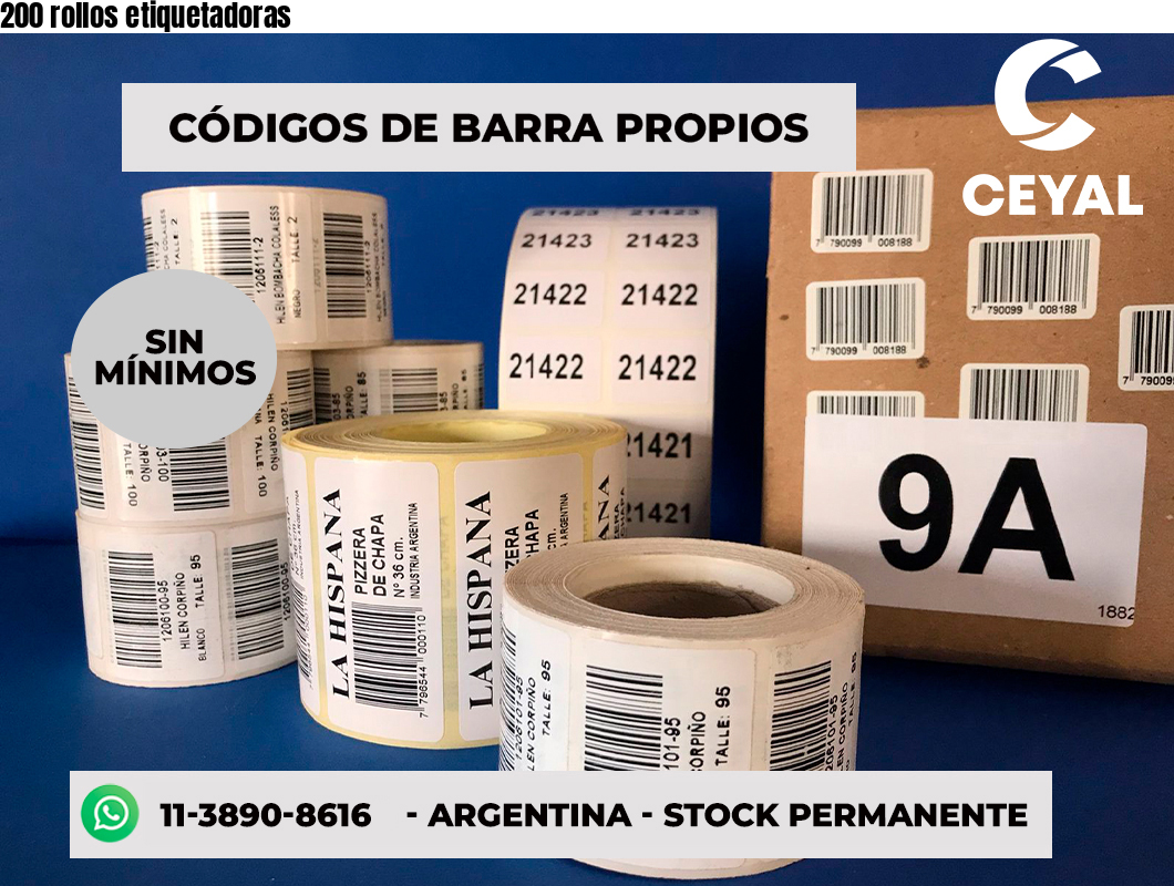 200 rollos etiquetadoras