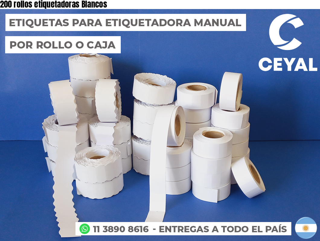 200 rollos etiquetadoras Blancos